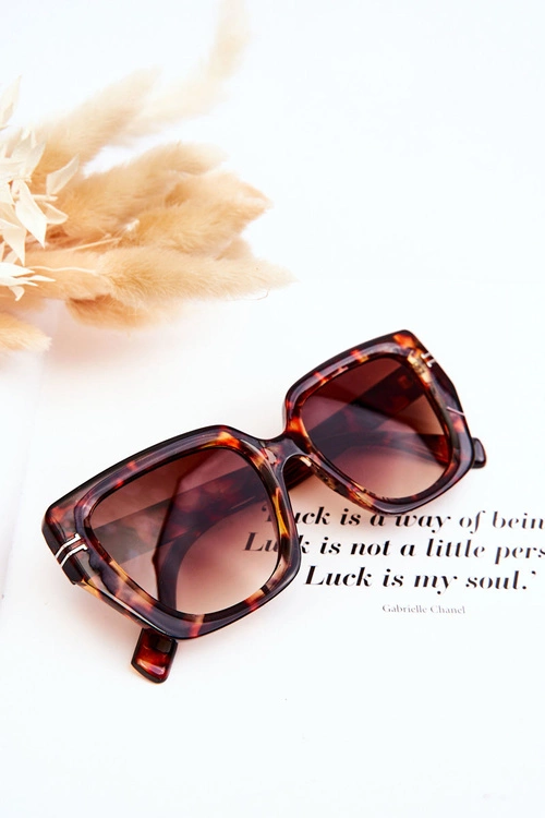 Klasyczne Damskie Okulary Przeciwsłoneczne V110061 Ciemnobrązowe