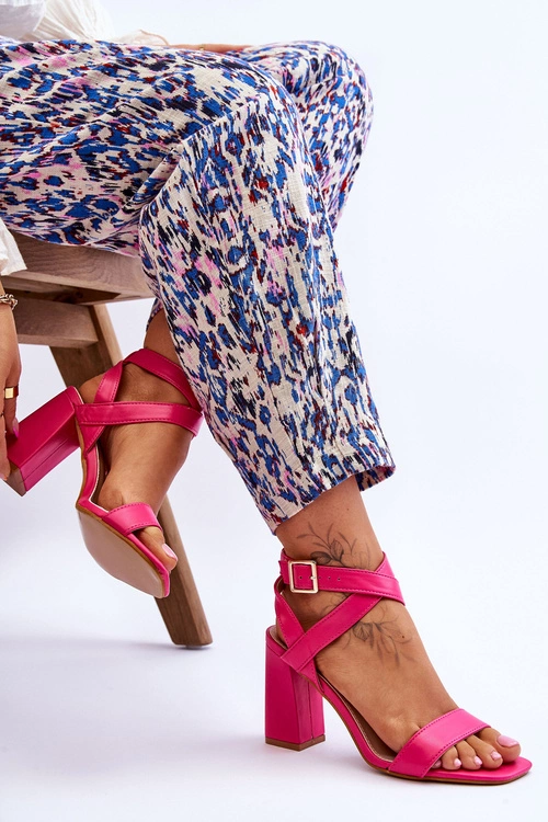 Eleganckie Sandały Na Słupku Fuksja Michele