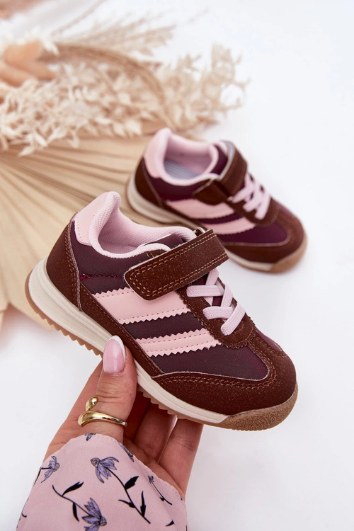 Dziecięce Sneakersy Buty Sportowe Na Rzep Brązowe Viona