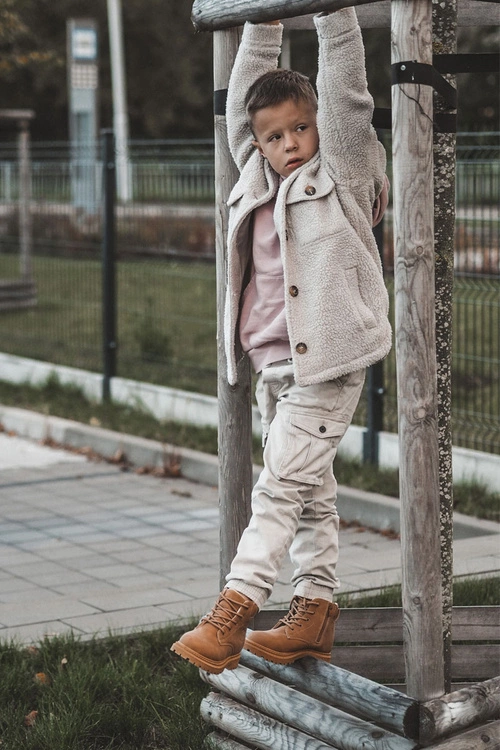 Dziecięce Ocieplane Botki Trapery Camel Cheddy