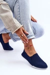 Damskie Tenisówki Slip-On Granatowe Versali