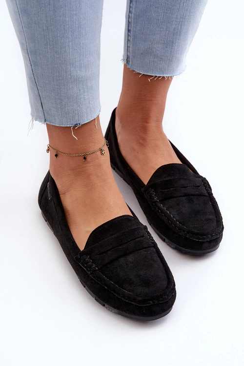 Mokasyny Damskie Eko Zamszowe Big Star NN274929 Memory Foam System Czarne