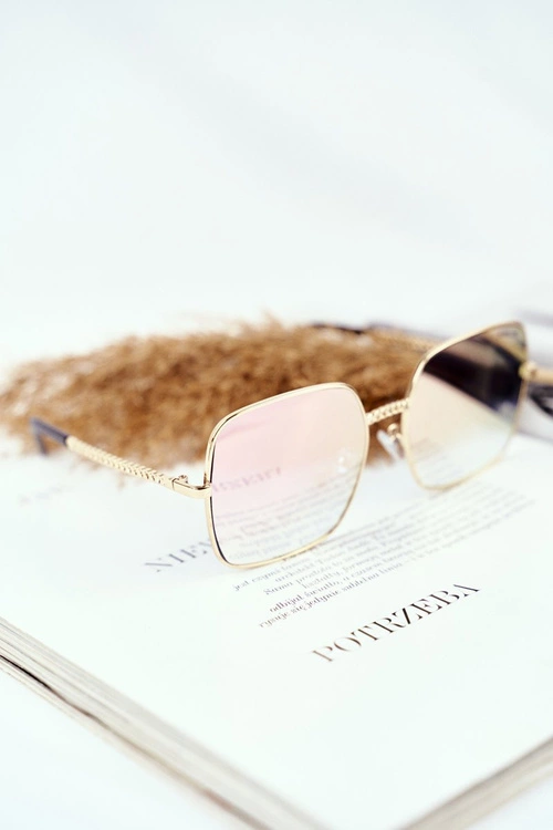 Okulary Przeciwsłoneczne Prius PRE-14 Złote Różowe Szkła Lustrzane