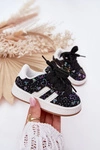 Buty Sportowe Sneakersy Dziecięce W Serduszka Czarne Mirelle