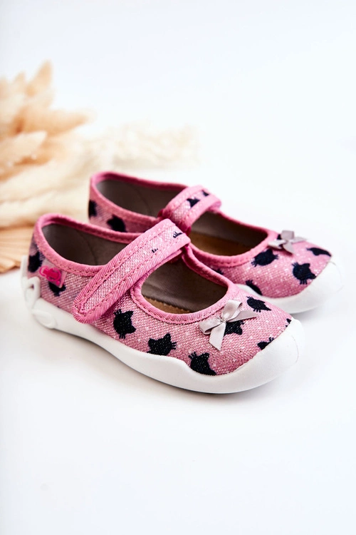 Dziecięce Papcie Baleriny Befado Z Kokardą 114X480 Różowe