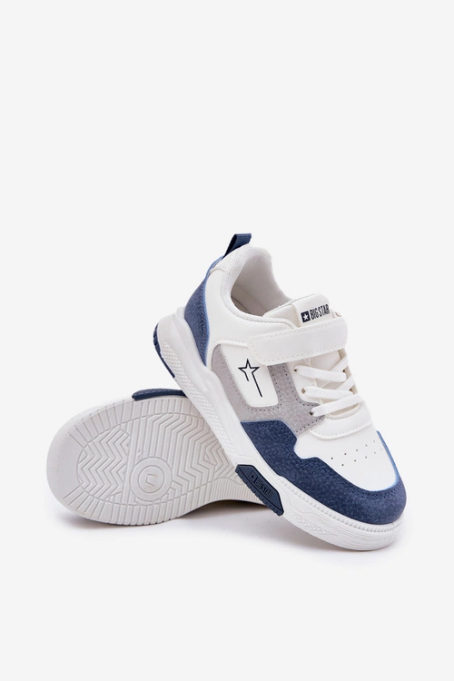 Lekkie Sneakersy Dziecięce Big Star RR374053 Biało-Niebieskie