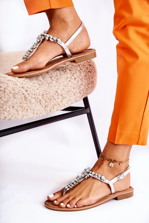 Damskie Sandały Na Lato Srebrne Margery