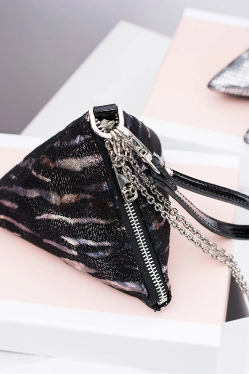 Damska Torebka Piramidka Szaro Czarna Nobo