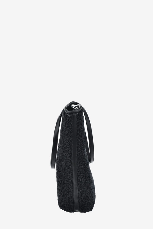 Torebka Shopperka Z Futerkiem Typu Baranek Big Star OO574147 Czarna