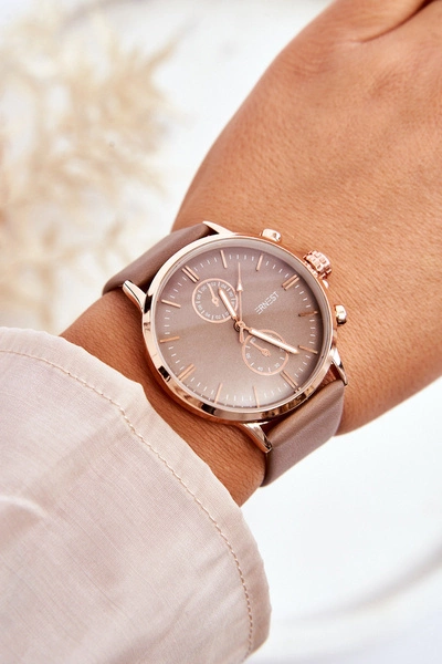 Damski Zegarek Na Pasku Ernest 62144 Beżowy