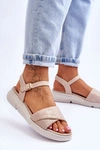 Damskie Sandały Comfort Shoe Na Koturnie Nude Ingrid