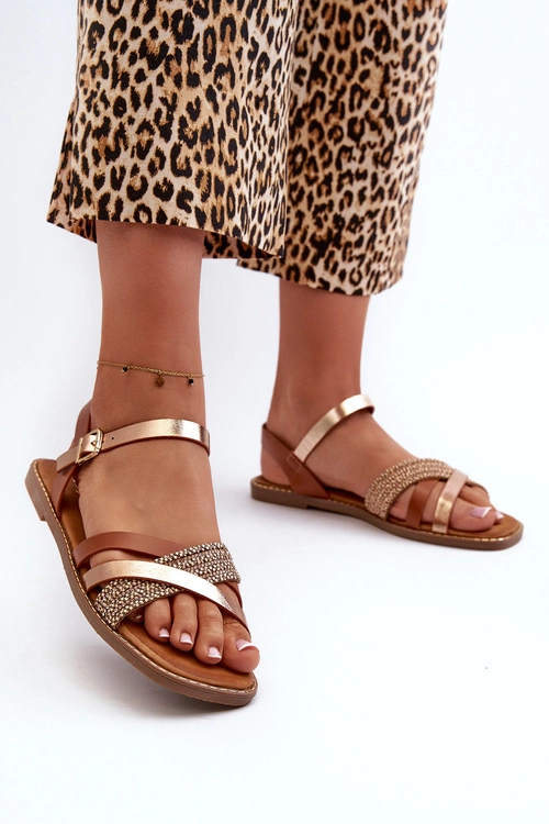 Sandały Damskie Z Eko Skóry Sergio Leone SK085H Brązowe