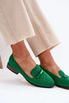 Zamszowe Półbuty Mokasyny Damskie Z Ozdobą D&A LZ51-505 Zielone