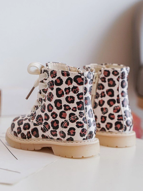 Ocieplane Botki Dziecięce Na Suwak Beżowo-Brązowe Dolida