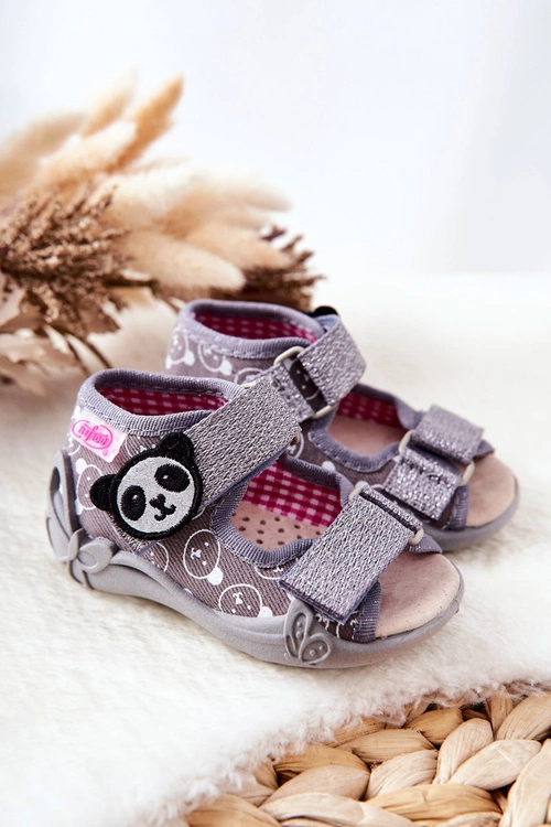 Sandałki Befado Na Rzep 342P031 Szare