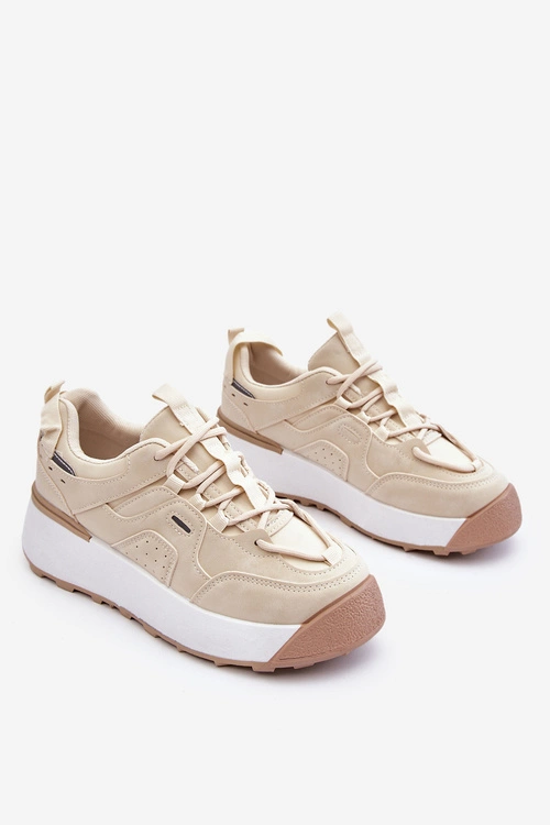 Damskie Buty Sportowe Na Platformie Jasnobeżowe Dakari