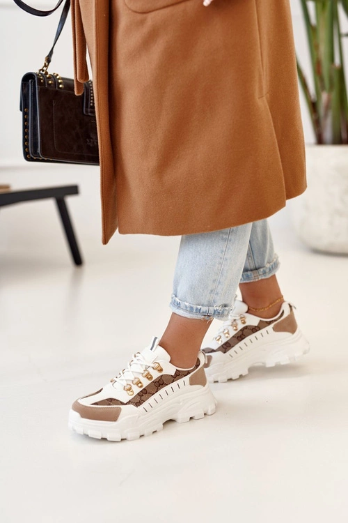 Damskie Sneakersy Na Masywnej Podeszwie Białe Daydreamer