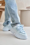 Sneakersy Damskie Na Masywnej Podeszwie Niebieskie Nevela