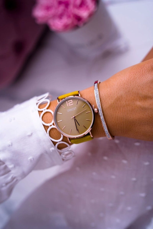 Damski Zegarek Ernest Żółty Claire