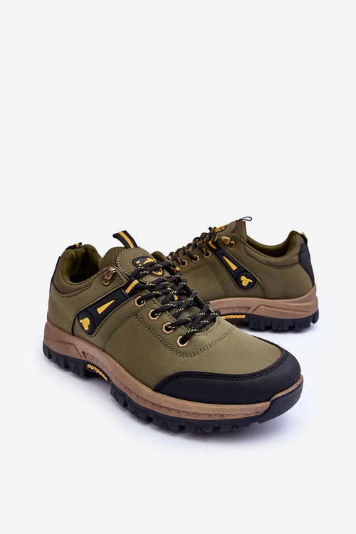 Klasyczne Buty Trekkingowe Męskie Niskie Zielone Aldeos