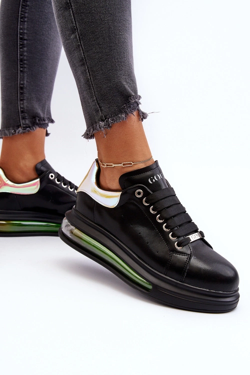 Sneakersy Damskie Skórzane GOE NN2N4030 Czarne