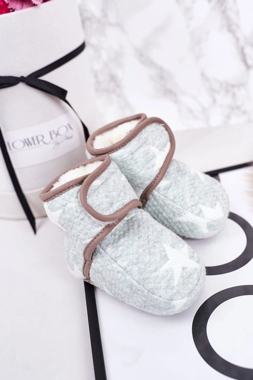 Dziecięce Ocieplane Papcie W Gwiazdki Niebieskie Cupcake