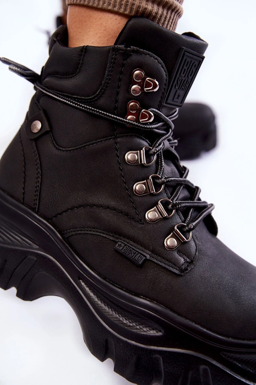 Damskie Botki Trapery Memory Foam Big Star KK274368 Czarne