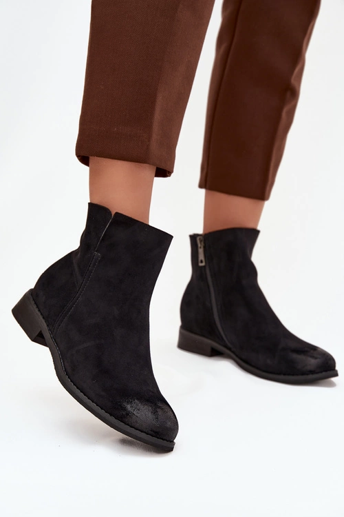 Botki Damskie Na Płaskim Obcasie Vinceza 39961 Czarne