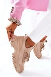 Damskie Sportowe Buty Sneakersy Beżowe Miles