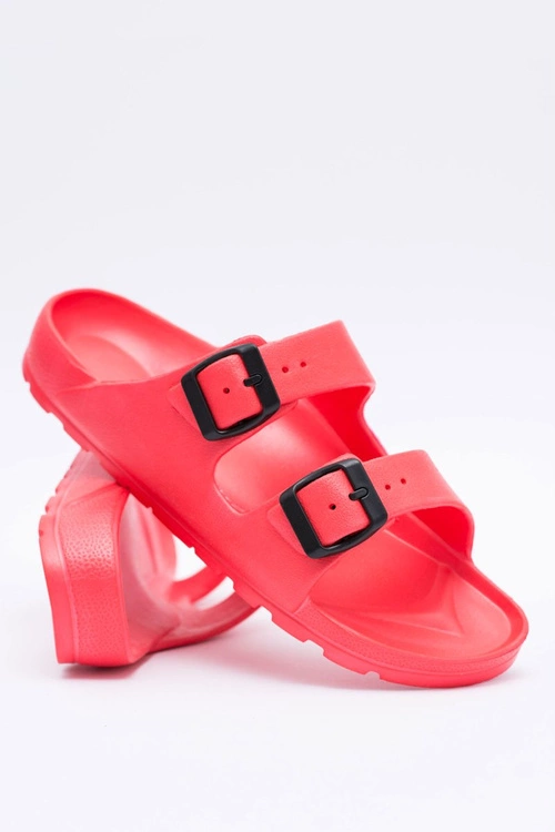 Klapki Damskie Lekkie Ogrodowe Czerwone