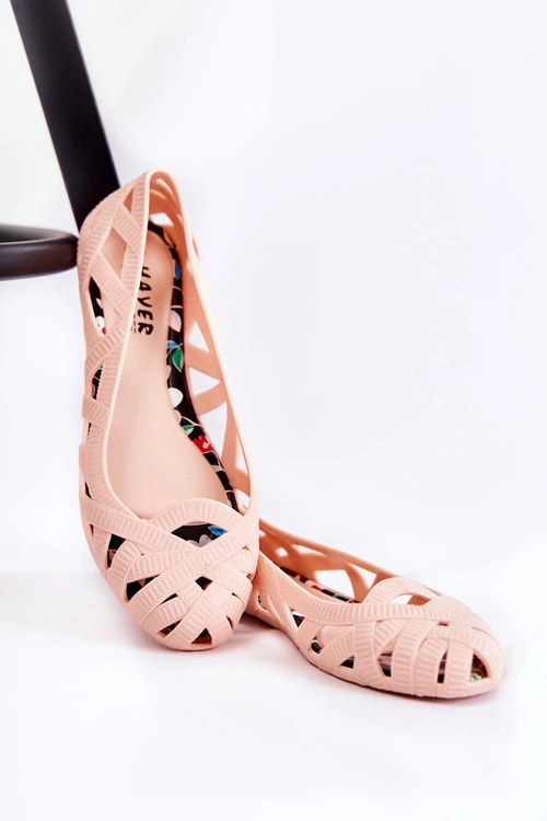 Damskie Gumowe Baleriny Nude Indila