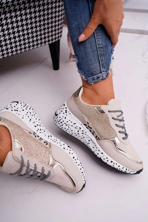 Sportowe Damskie Buty Gruba Podeszwa Beżowe Nokien