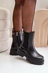 Botki Sztyblety Na Zamek Eko Skórzane Czarne Ninnet