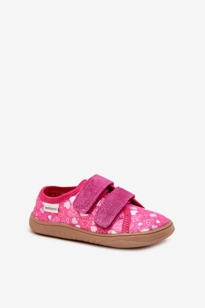 Kapcie Barefoot Dziewczęce W Serduszka Milami Fuksja Saphira 