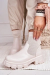 Damskie Skarpetkowe Botki Workery Ecru Stormy