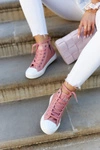 Klasyczne Wysokie Trampki Big Star JJ274382 Różowe