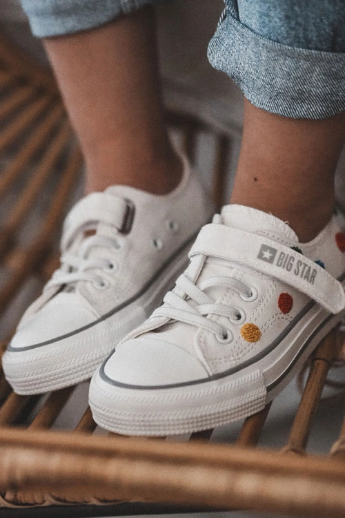 Dziecięce Trampki Na Rzep BIG STAR JJ374053 Białe
