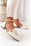 Baleriny W Szpic Z Plecionką Lu Boo Beżowe 