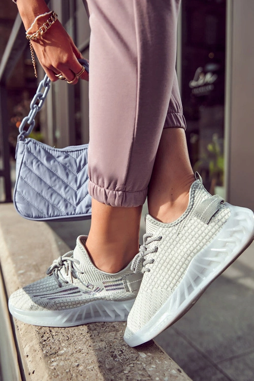 Damskie Buty Sportowe Wsuwane Szare Rokko