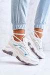 Damskie Błyszczące Sneakersy Białe Callisto