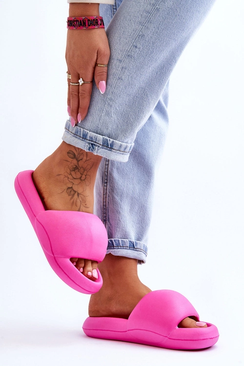 Lekkie Piankowe Damskie Klapki Na Platformie Fuksja Milton