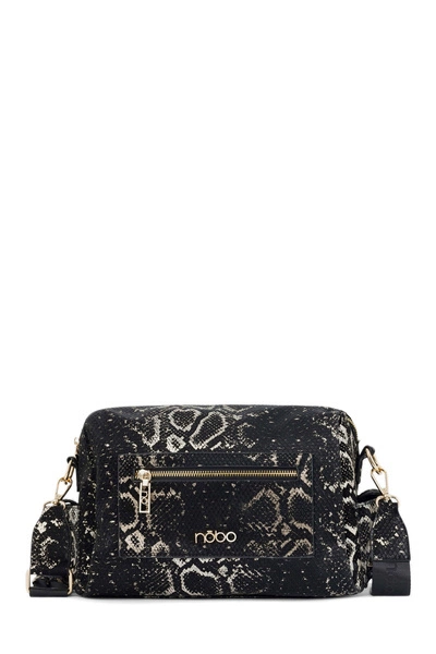Torebka Listonoszka Wężowy Wzór NOBO N1330-CM23 Czarno-Złota