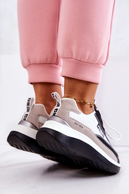 Sportowe Buty Sneakersy Big Star JJ274998 Biało-Czarne