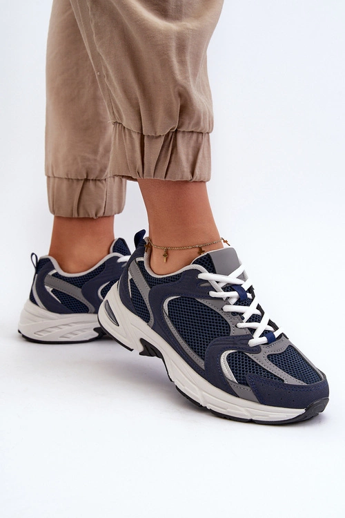 Buty Sportowe Sneakersy Damskie Granatowe Kildia