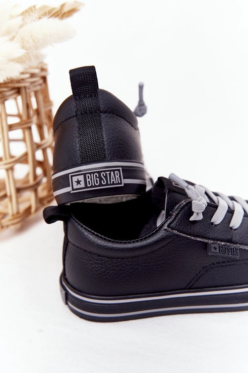 Dziecięce Skórzane Trampki BIG STAR HH374038 Czarne