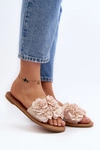 Damskie Klapki Z Kwiatkami Beżowe Eelfan