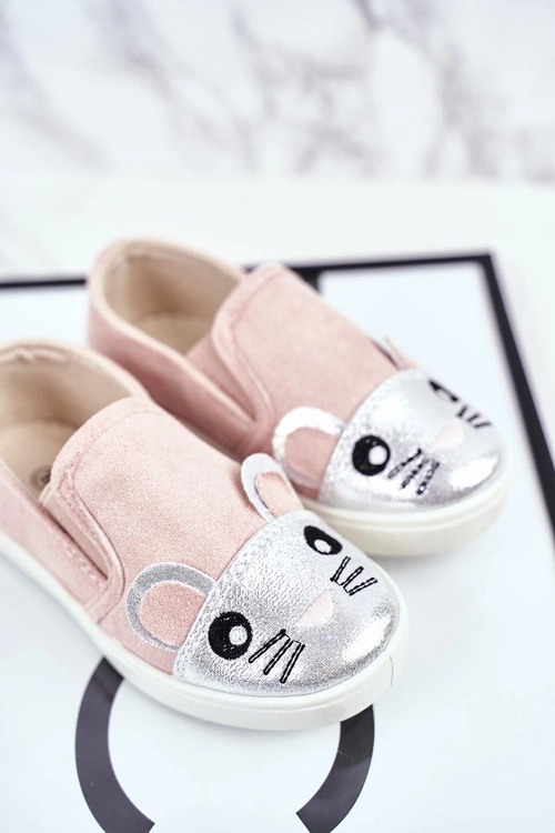 Trampki Dziecięce Wsuwane Z Myszką Różowe Candys