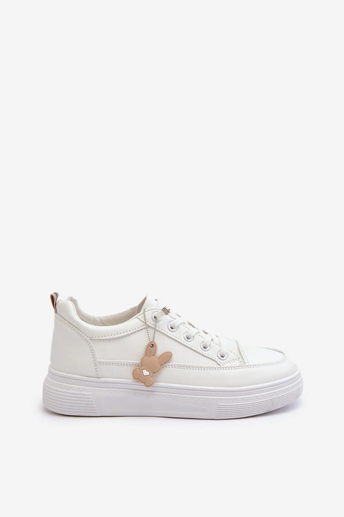 Trampki Buty Sportowe Damskie Na Platformie Z Ozdobą Białe Vinceza 13613