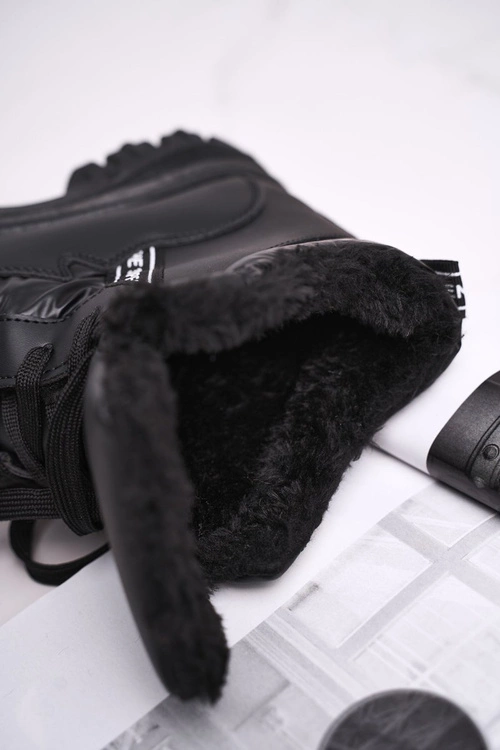 Damskie Sportowe Śniegowce Z Futerkiem Czarne Euphoria