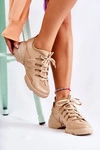 Damskie Sneakersy Sportowe Buty Beżowe Azella